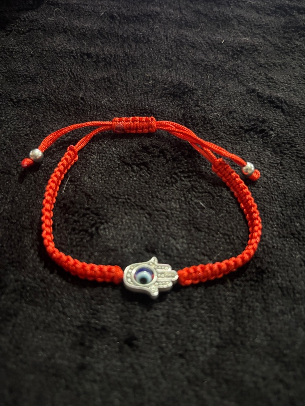 Unlisted Red Braided Hamsa Bracelet with Silver Charm